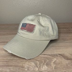 Distressed Armycrew Washed Frayed Bill USA American Flag Cotton Baseball Cap